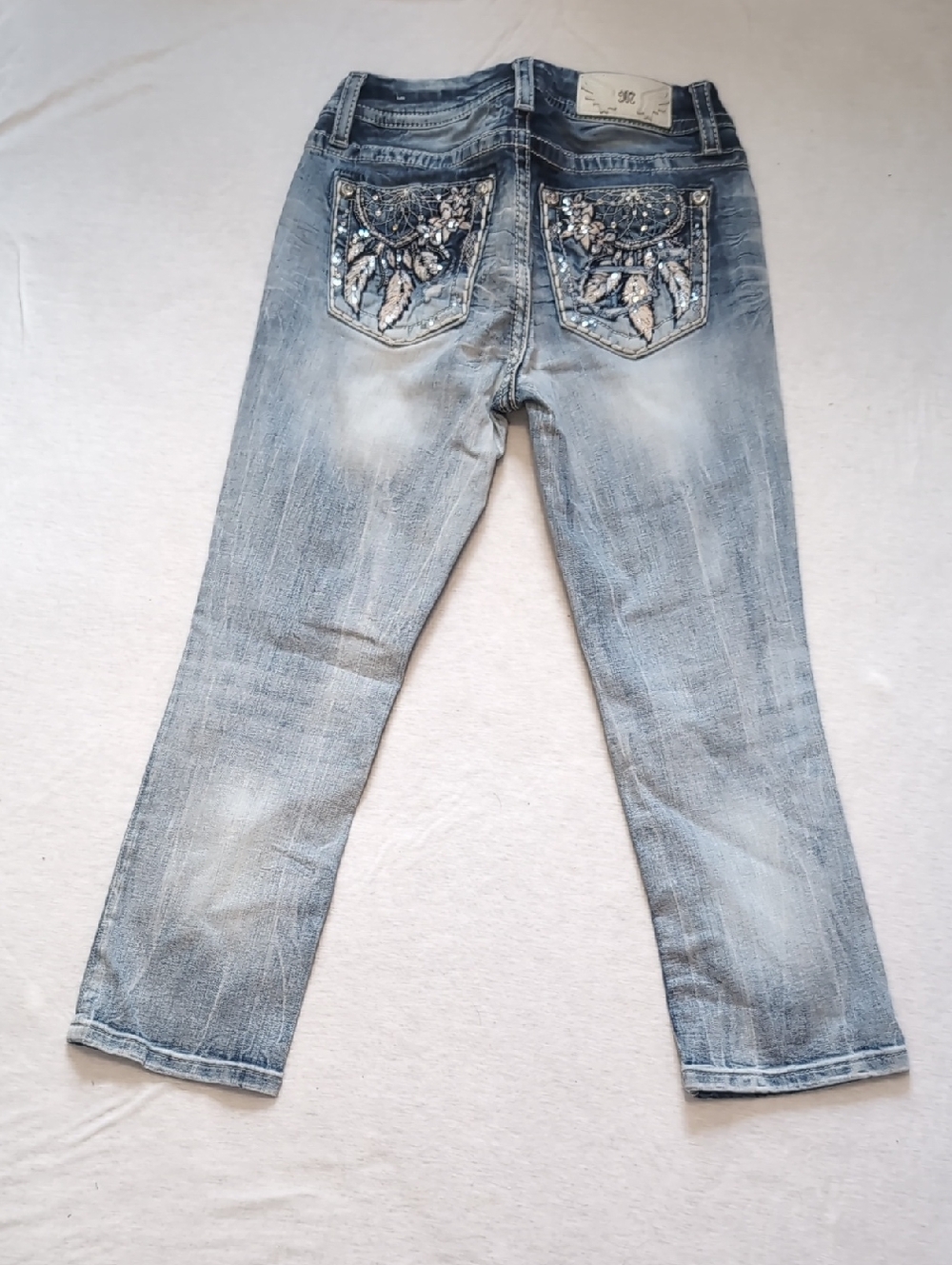 Miss Me - Embellished Dreamcatcher Skinny Jeans - Light Blue - Picture 3 of 6
